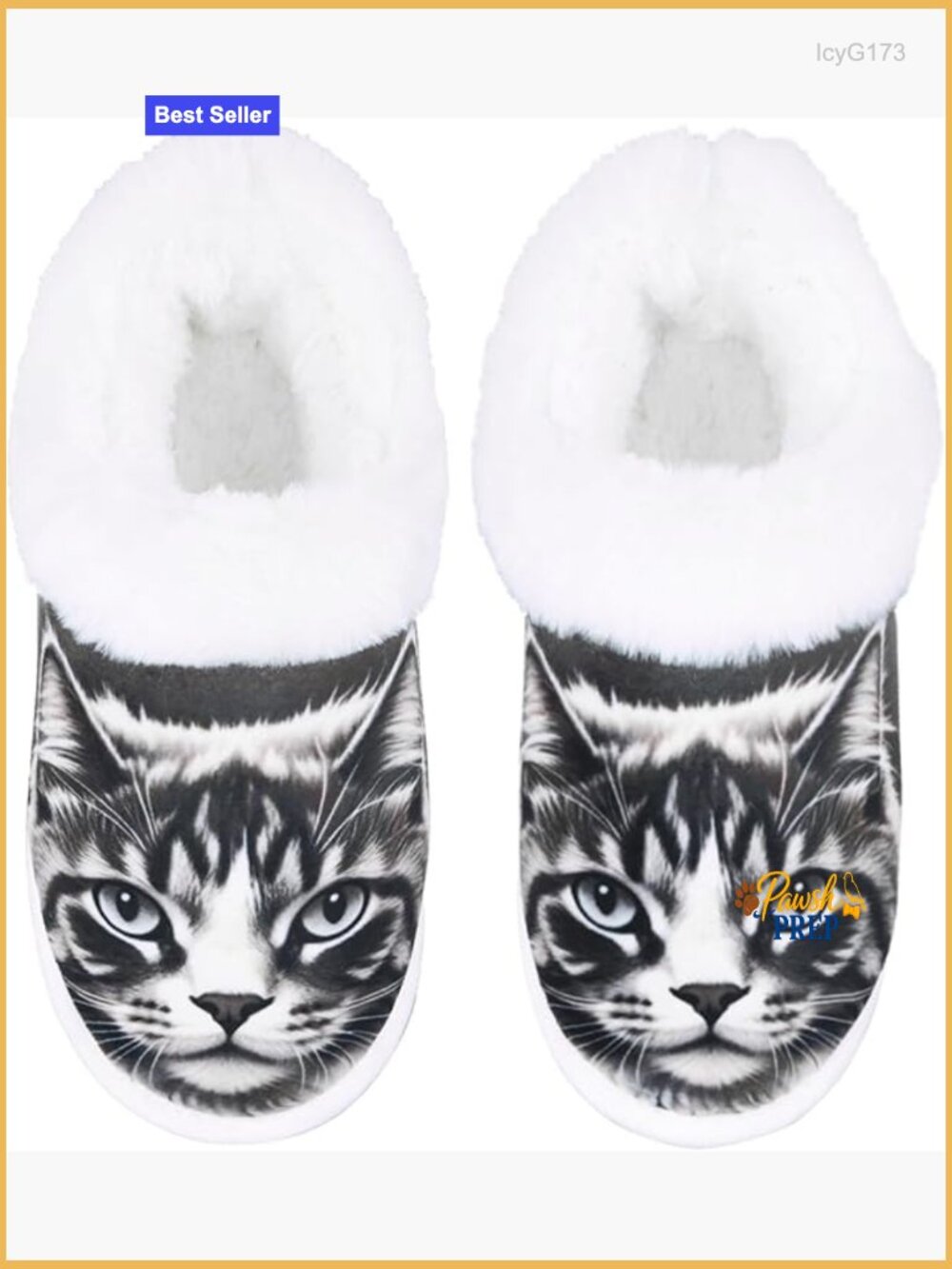 Fuzzy Cat Slippers with Non-Slip Sole, Memory Foam, Machine Washable